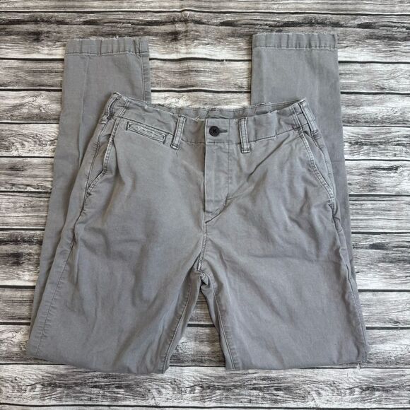 American Eagle Outfitters Flex Men's Slim Fit Light Grey Gray Chinos 29 x 34 Zip - Picture 1 of 13